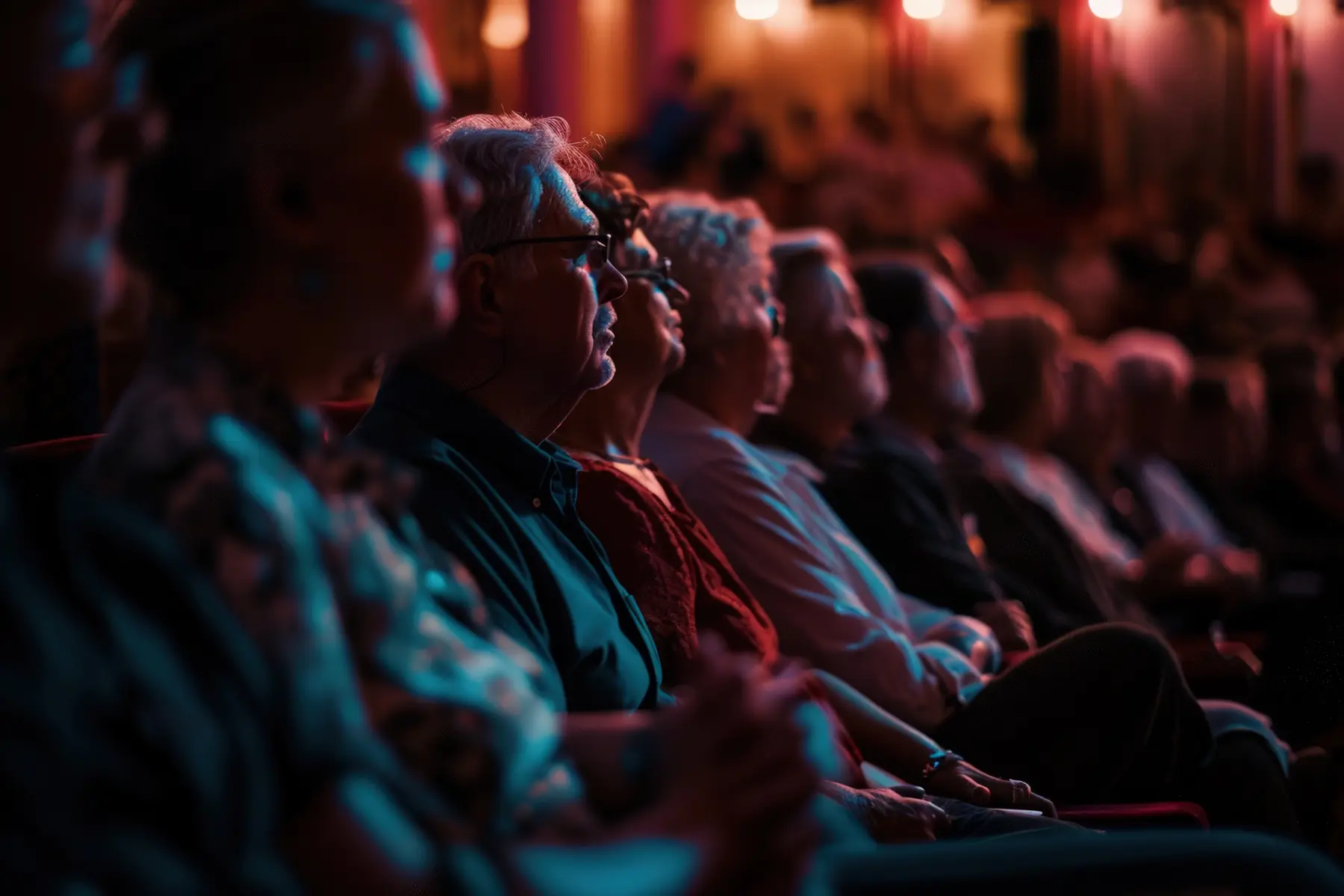 Público participando de uma experiência em teatro